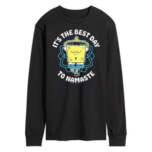 Men's - SpongeBob SquarePants - The Best Day To Namaste Long Sleeve Graphic T-Shirt - 1 of 4