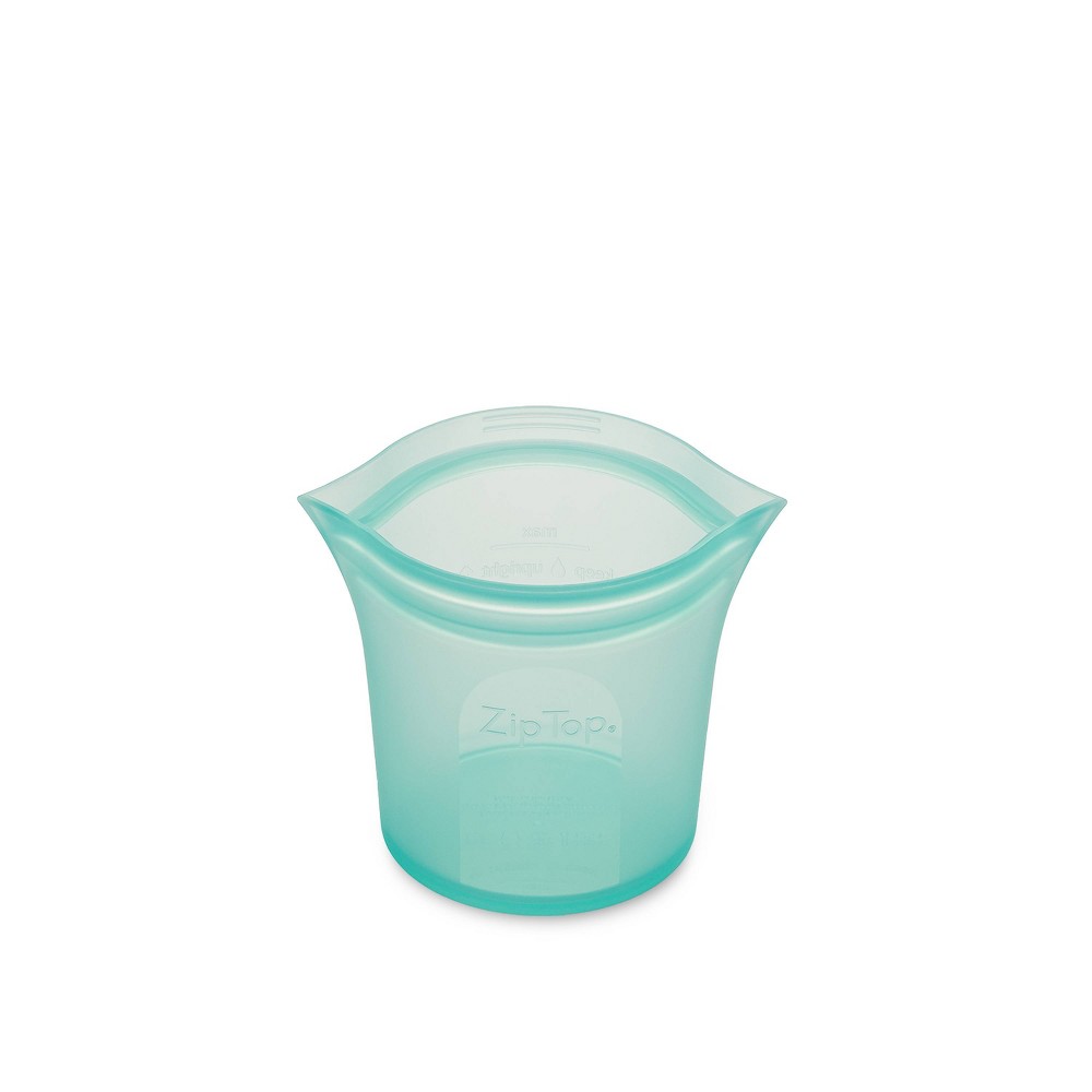 Zip Top 8oz Reusable 100% Platinum Silicone Container - Short Cup - Teal