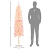 6' Flocked Christmas Trees, Pencil Prelit Artificial Christmas Tree with Snow Downswept Branches - 3 of 4