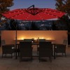 Costway 10 FT Solar Offset Hanging Umbrella Patio Cantilever Umbrella with 32 LED Lights Brown/Turquoise/Beige/Gray/Red - 2 of 4
