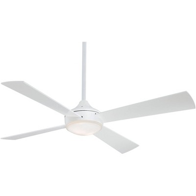 52" Minka Aire Modern Indoor Ceiling Fan with LED Light Flat White Opal Glass for Living Room Kitchen Bedroom Family Dining House