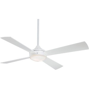 52" Minka Aire Modern Indoor Ceiling Fan with LED Light Flat White Opal Glass for Living Room Kitchen Bedroom Family Dining House - 1 of 4