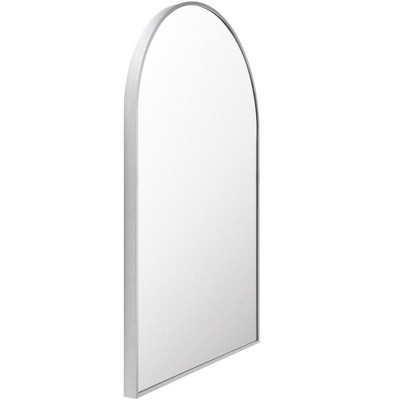 Yumi 35"H x 24"W Silver Aluminum Rectangular Wall Mirror
