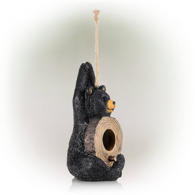 10" Polyresin Bear Birdhouse Black/Brown - Alpine Corporation