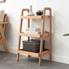 Vynxaria 3-Tier Utility Storage Shelves - Beech Wood Shoe Rack for Entryway and More - 2 of 4