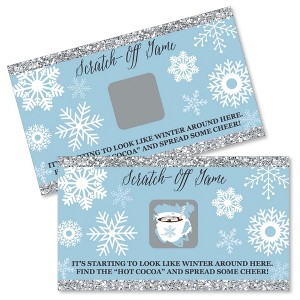 Big Dot of Happiness Winter Wonderland - Snowflake Holiday Party and Winter Wedding Game Scratch Off Cards - 22 Count - 1 of 4