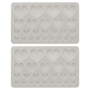 Unique Bargains Heart Silicone Polymer Clay Fondant Template for Crafts Air Dry DIY Candy 2 Pcs - 1 of 4
