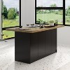FUFU&GAGA Black Wooden 77.3 in. W Kitchen Island Dining Bar Table With Table Top - 3 of 4