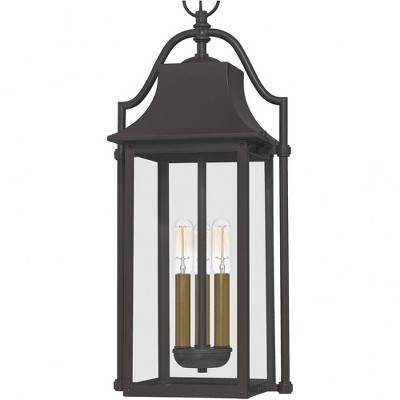 Western Bronze Glass 3-Light Outdoor Hanging Lantern