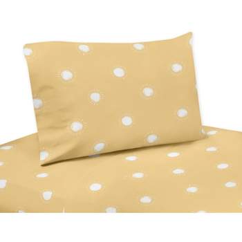 Sweet Jojo Designs Gender Neutral Unisex Kids Twin Sheet Set Boho Sun Yellow and White 3pc