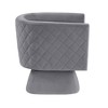 Velvet Upholstery Solid Wood Swivel Accent Chair with Diamond-Stitched Back, Foam Padding, Attached Cushions and 360-Degree Swivel - 4 of 4