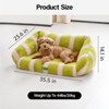 Mewoofun Fluffy Soft Dog Bed Couch, Large Cat Sofa for Dogs And Cats,Green And White,35.5 x 23.6 - 3 of 4