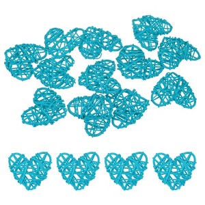 Unique Bargains Heart Shaped Wicker Rattan Decorative DIY Crafts Balls 2.4 Inch 12 Pcs - 1 of 4