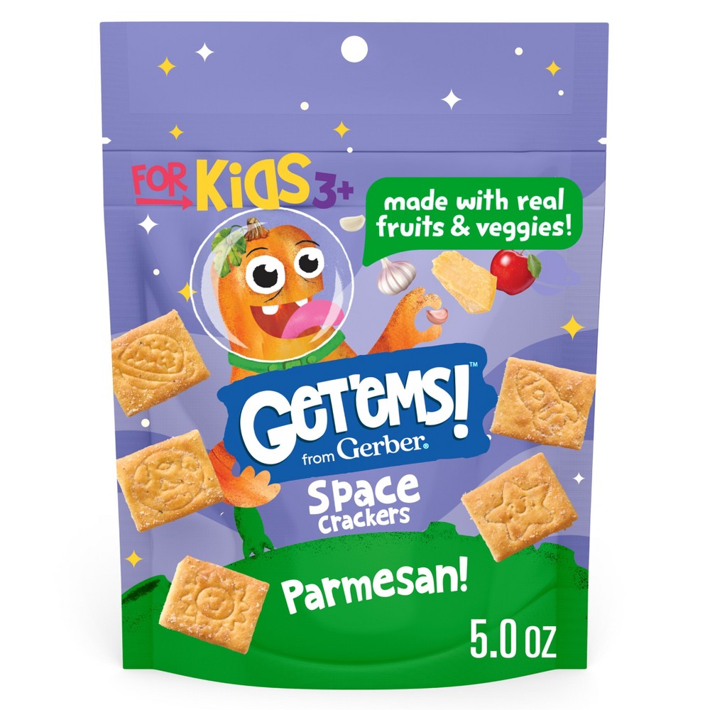 Gerber Get'ems Crackers Baby Snacks - Parmeson Space