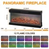 75" Electric Fireplace TV Stand, Panoramic 3 Sided Glass Entertainment Center with Fireplace for TVs Up to 85'', 12 Flame Colors, Ample Storage - 3 of 4