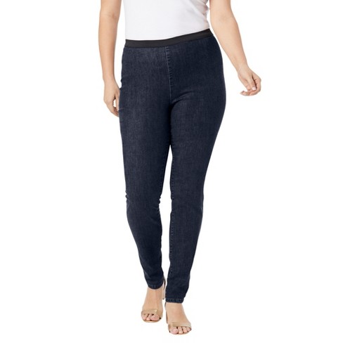 Jessica London Women's Plus Size Casual Stretch Straight Leg Chino Pants -  14 W, Navy Blue : Target