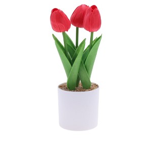 Unique Bargains Artificial Plants Tulip Plastic 3.15"x3.15"x9.84" 1 Pcs - 1 of 4