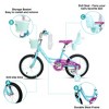 Hykolity 16 inch Girls Bike Princess Bicycle for Age 4-7 Years Old Rider Height 41-53 inch includes Training Wheel Basket Doll Seat Aqua Blue - 4 of 4