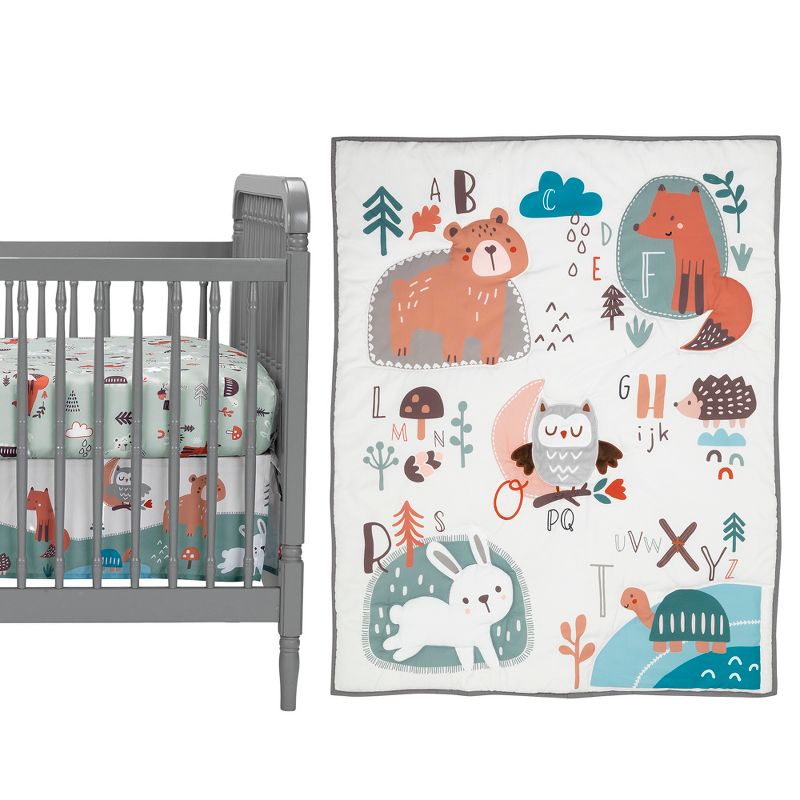 Bedtime Originals Animal Alphabet 3-Piece Infant Nursery Baby Crib Bedding Set, 1 of 10