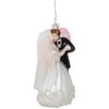 NORTHLIGHT 5.25" Bride and Groom Glass Wedding Christmas Ornament - White/Black - 3 of 4
