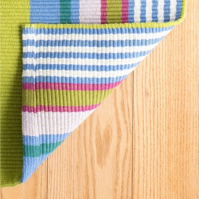 Indigo Stripe Hand-Knotted Wool-Blend 2'x3' Rug