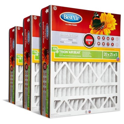 Bestair 3pk 20x25x5 Replacement Air Furnace Filter Merv 11 : Target