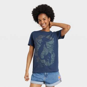 Women's Disney Princess Little Mermaid Silhouette Short Sleeve Graphic T-Shirt - Blue S