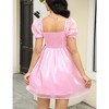 Womens Puff Sleeve Square Neck Puffy Dress Babydoll Mesh Mini Dress - 3 of 4