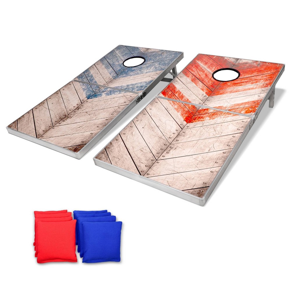 Photos - Scooter GoSports Rustic Red and Blue Design Cornhole Game Set - 10pc