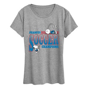 Women's - Peanuts - Soccer Champ Peanuts Short Sleeve Graphic T-Shirt - 1 of 4