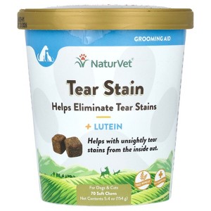 NaturVet Tear Stain + Lutein, For Dogs & Cats, 70 Soft Chews, 5.4 oz (154 g) - 1 of 3
