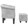 VidaXL Tub Chair with Footstool Silver Faux Leather - 4 of 4