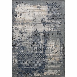 Hauteloom Waterboro Navy&Gray Abstract Area Rug - 1 of 4