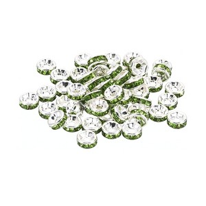 Unique Bargains Rhinestone Small Round Bulk Glass Spacer Beads for Jewelry Making 100 Pcs - 1 of 4