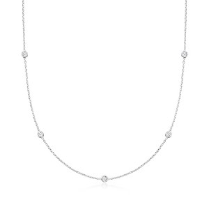 Ross-Simons 0.50 ct. t.w. Lab-Grown Diamond Station Necklace in Sterling Silver - 1 of 3