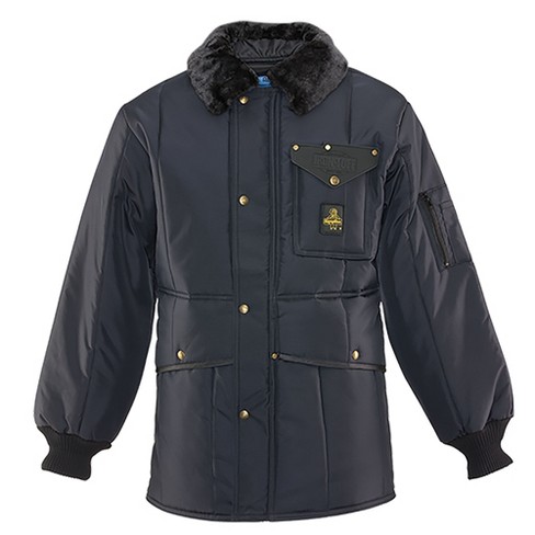 RefrigiWear Men's Iron-Tuff Jackoat Insulated Workwear Jacket with Fleece  Collar (Navy, 2XL)