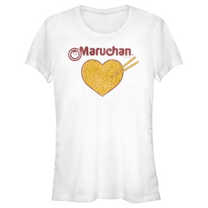 Juniors Womens Maruchan Noodle Heart T-Shirt - 1 of 4
