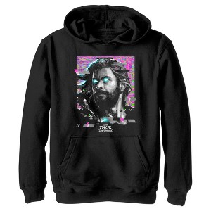Boy's Marvel: Thor: Love and Thunder Glitch Thor Pull Over Hoodie - 1 of 4