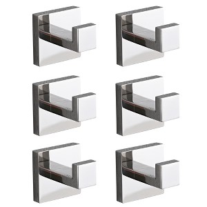 6 Pack Wall-Mounted Stainless Steel Bathroom Towel Hooks/Coat Hooks for Bathroom, Bedroom, Kitchen - 1 of 4