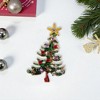 Unique Bargains Christmas Brooches YNCP1318 Christmas Tree Red Alloy Dripping Wax 1.3"x1.89" 1 Pc - 2 of 4