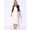 Allegra K Women's Velvet Shrug 3/4 Sleeve Open Front Ruffled Cropped Cardigan - 4 of 4