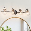 LNC Astrid Polished Gold and Matte Black Modern/Contemporary Vanity  Lights,Textured Globe Glass,1 Light/2 Light/3 Light/4 Light - 2 of 4