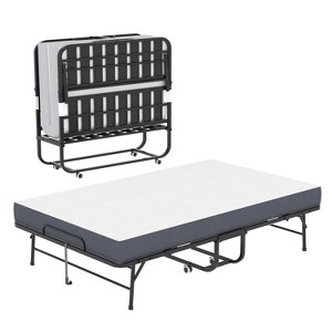 KWPZQEB Folding Bed with Mattress for Adults, Twin Size, Portable Foldable Bed with Luxurious Memory Foam Mattress & Metal Frame, Fold Up & Hideaway - 1 of 4