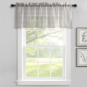 Lush Décor Farmhouse Textured Sheer Valance Gray Single 52x18+2 - 1 of 4