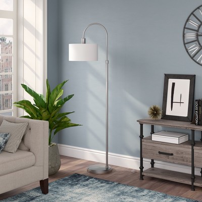 Hudson and Canal Arc Floor Lamp with Fabric Shade