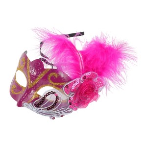 Unique Bargains Dancing Queen Feather Half Face Party Mask 1 Pc - 1 of 4