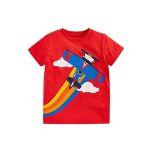 MyKids-USA Baby Boy Cartoon Graphic Red Fashion Cotton T Shirt Red 100 (2-3Y) - 1 of 4