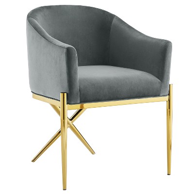 HomeStock 32 in H Gold Finish Round Wood Frame Straight Armchair Set of ...