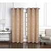 RT Designer Collection Lilian Embroidered Blackout Luxurious Decorative Grommet Curtain Panel Taupe - 2 of 4