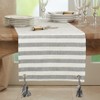 Saro Lifestyle Striped Tassel Runner, Black/White, 16" x 72" - 4 of 4
